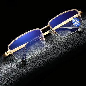 Zonnebrillen legering blu licht blokkeer coating mode rode vrouwen luxe leesbril 0,75 1 1,25 1,5 1,75 2 2,25 2.5 2,75 3 tot 4sunglasses