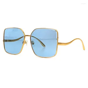 Lunettes de soleil en alliage cadre carré pour femmes marque concepteur de haute qualité Feminino Vintage lunettes de mode