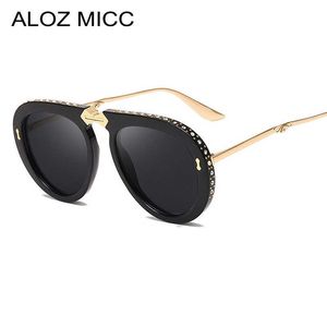 Zonnebril alz MICC 2021 Nieuwe vrouwen opvouwbare frame piloot zonnebril voor vrouwen merk Design luxe strass sun bry female schaduw Q109J230228