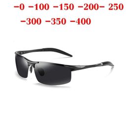 Gafas de sol Aluminio Magnesio Hecho a medida Miopía Menos Lente polarizada Deporte Negro Antiviento Goggle NX 230828