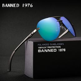 Zonnebrillen aluminium magnesium HD gepolariseerde mode sunglasse mannen rijden zonnebril vintage de sol met originele merkbox 230511