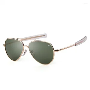 Lunettes de soleil optiques américaines pour hommes, marque de styliste de haute qualité, monture dorée, lunettes de soleil AO Pilot, nuances masculines