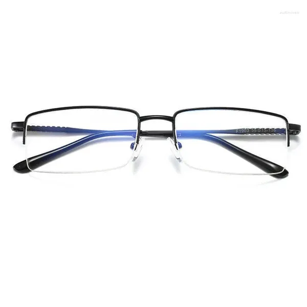 Gafas de sol Anti-Blu-ray Gafas de miopía Hombres de negocios con grados Transmisión en vivo Moda de alta calidad Semi-sin montura sin Lig liso