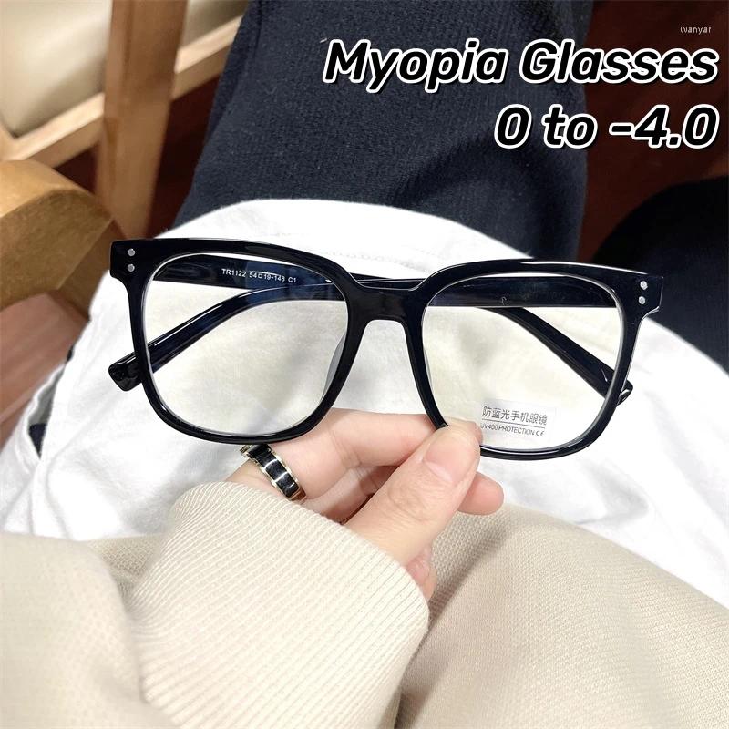 Sunglasses Anti-blue Light Anti-radiation Near Sight Glasses Black Frame Myopia Personality Female Large Short