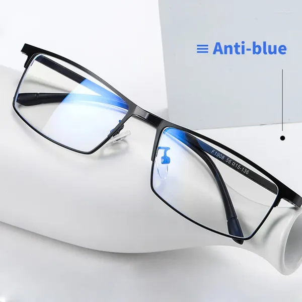 Gafas de sol Anti azul Gamias Ligeras Men Eyeglasses Spectacles Filtro de bloqueo de la computadora de juego Reduce el negocio masculino Mejorar la comodidad