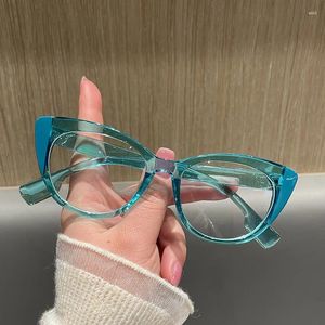 Zonnebril Anti Blauw Licht Bril Vrouwen Vintage Merk Designer Bijziendheid Recept Optische Cat Eye Computer Grote Brillen Frame