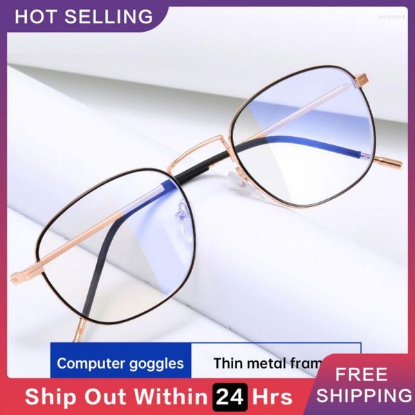 Gafas de sol Anti-blue Light Goggles Blue Anti Glasses Metal Strong Frame Blockin 2023 Clear Lens Eyewear