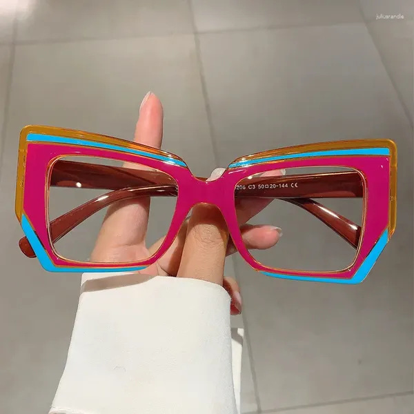 Sonnenbrille Anti Blaues Licht Optische Unregelmäßige Quadratische Gläser Frauen Vintage Marke Designer Myopie Rezept Mehrfarbige Brillen Rahmen