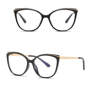 Lunettes de soleil Anti lumière bleue lunettes de rayonnement pour les femmes oeil de chat monture lunettes rétro ordinateur optique Spec RaySunglasses