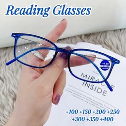 Gafas de sol Gafas de lectura con luz anti-azul Marco completo para hombres y mujeres Protección contra la radiación Computadora óptica cuadrada