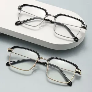 Lunettes de soleil Anti-lumière bleue lunettes de lecture classiques en métal demi-monture lecteurs lunettes hommes femmes Protection des yeux presbytie lunettes 1.0 -4.0