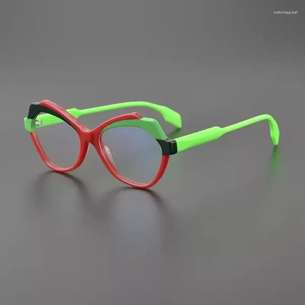 Gafas de sol anti luz azul gafas de lectura marca femenina vintage acetato ojo de gato gafas marco mujeres prescripción rojo verde negro