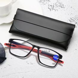 Gafas de sol Anti-Blue Light Sports Gafas de lectura con caja Bag Men Women Ultralight TR90 Presbyopia Eyewear óptica 0- 4.0