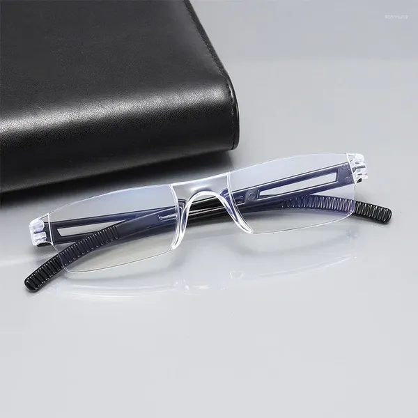 Gafas de sol antiluz azul transparentes para mujer, gafas de lectura para hombre, lupa sin marco, moda ultraligera, presbicia 1,0-4,0