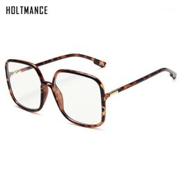 Óculos de Sol Anti Blue Ray Óculos Retrô Feminino Masculino Grande Quadrado Armação de Sol Lente Transparente Ins Moda Preto Leopardo Gafas De Sol