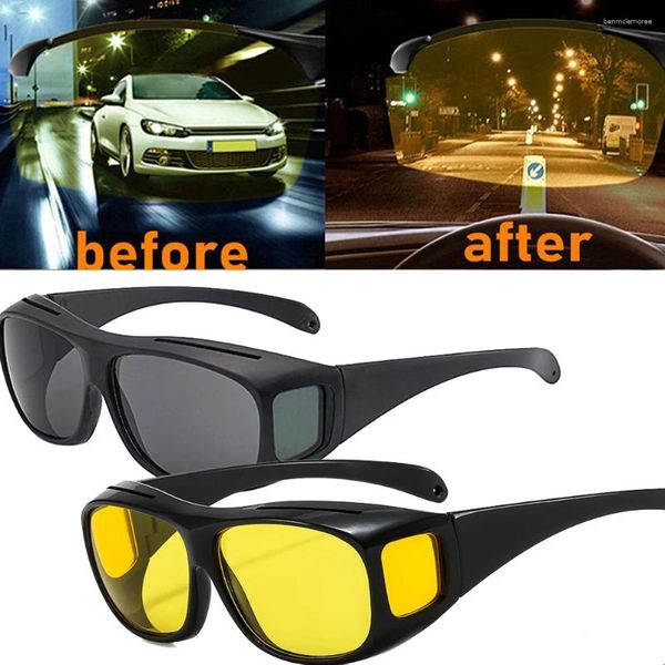 Lunettes de soleil Conducteur de vision nocturne anti-glare Goggles Cycling Colding Drive des verres légers améliorés Accessoires de voiture