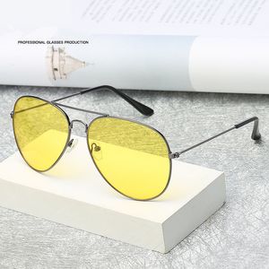 Lunettes de soleil anti-polarisantes en alliage de cuivre pour conducteurs de voiture, lunettes de vision nocturne jaunes pour hommes, lunettes de pilote 230418