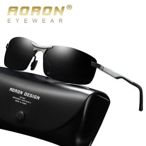 Sunglasses Aoron Semirimless Mens Polarized Sunglasses Driver Sunglasses Men, Aluminum Magnesium Frame Sun Glasses Uv Protection