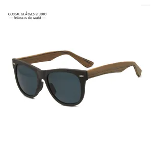 Lunettes de soleil B2140 Lunettes polarisées Lentille Hommes Femmes Marron Acétate Haute Qualité Cadre Mode UV Bloc Classique Design Lunettes