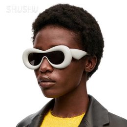 Gafas de sol B77 2023 Moda Inflable Gafas de sol circundantes de gran tamaño Diseñador de marca de lujo Gafas de sol blancas ovaladas gruesas UV400 G221215