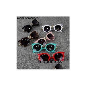 Lunettes de soleil bébé enfants lunettes lunettes filles marque chat oreille enfants garçons Uv400 lentille mignon infantile nuances lunettes enfant plage protection goutte Dhozi