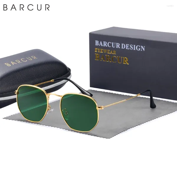 Lunettes de soleil Barcur Classic Square for Men Polaris Hexagon Uva Sun Glasses Femme Gafas Gafas légers