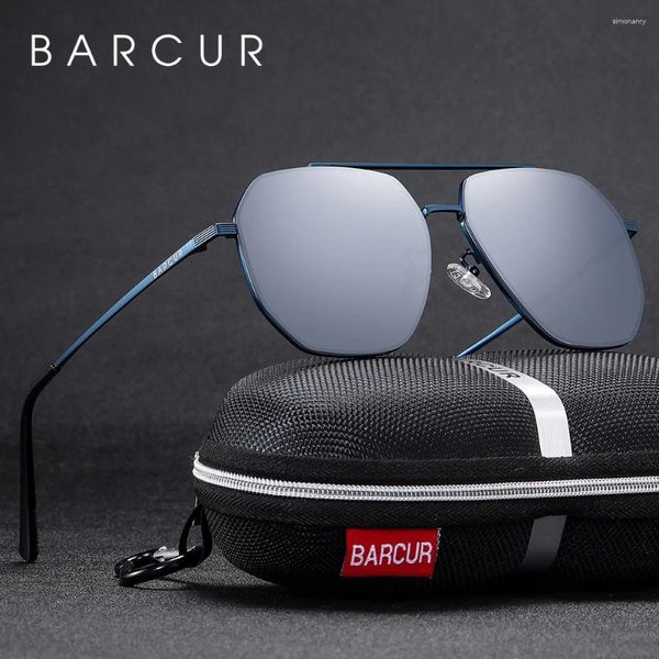 Lunettes de soleil Barcur Square Glass Lens hommes verres de soleil pour femmes Polarize Shades Eyewear Gafas de Sol