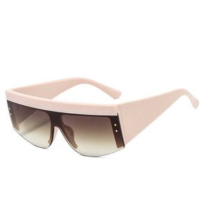 Zonnebrillen Beige Shield Arc Oversized Women Brand Designer One Piece Steampunk Sun Glasses Men Sinten Flat Top Motion Current 88es