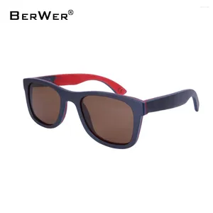 Lunettes de soleil Berwer 2024 Men de lunettes de soleil Femmes polarisées Polarisation Black Wood Wood Eyewear