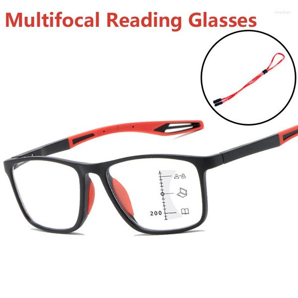 Lunettes de soleil bifocales lunettes de lecture progressives hommes sport TR90 Anti lumière bleue lunettes de presbytie multifocales lunettes optiques dioptrie