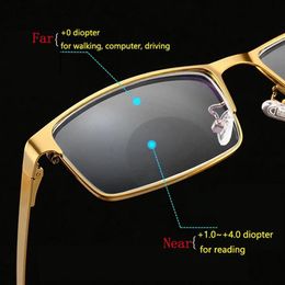 Zonnebril Bifocale Leesbril Mannen Vrouwen Anti-Blue Ray Presbyopie Brillen Dioptrie 150 200 250 Pochromic Snelle Licht Respons251C
