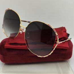 Lunettes de soleil grand cadre esthétique briquet rond pour femmes rétro rose mode fille Gafas marque Designer nuances lunettes de soleil UV400