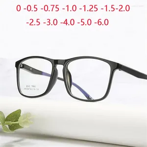 Zonnebrillen Groot frame Vierkant Bijziend Bril Mode TR90 Lentebeen Bijziend Lens Brillen op sterkte Dioptrie -0,5 -0,75 tot -6