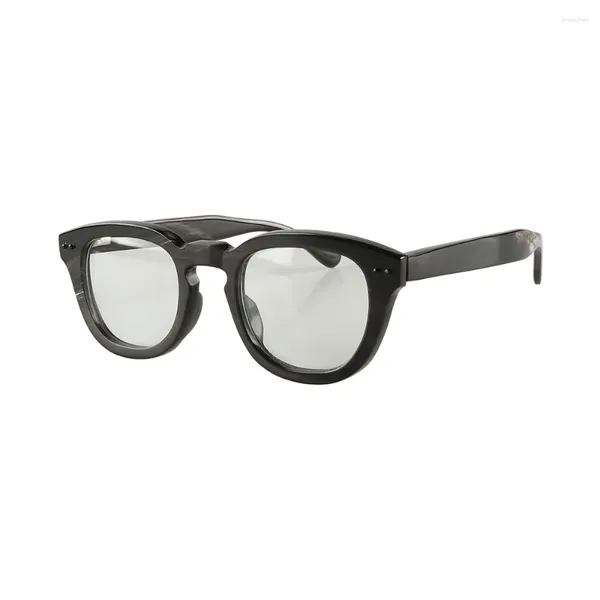 Lunettes de soleil perles noires japonaises uniques faites à la main rayures blanches corne lunettes optiques lunettes de lecture lunettes monture lunettes