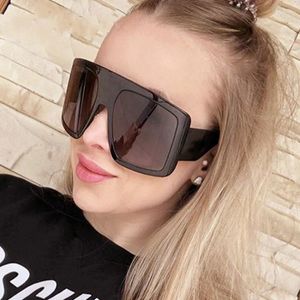 Zonnebril Zwart Vierkant Oversized Vrouw Groot Frame Mode Zonnebril Vrouwelijke Spiegel Oculos Unisex Gradiënt Hip Hop Shades