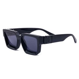Lunettes de soleil lunettes de soleil noires pour hommes cadre millionnaire classique lunettes de style avant-gardiste extérieures haut de gamme avec étui UV Protect Anti-Radiation sunglas