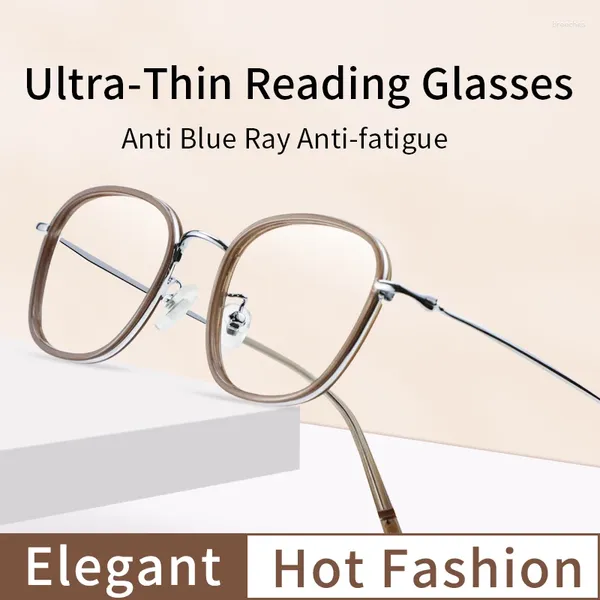 Lunettes de soleil Blocage bleu verres de lecture Louilles de luxe UltraHin Optical Magnification Empièces de presbytie élégante pour les femmes