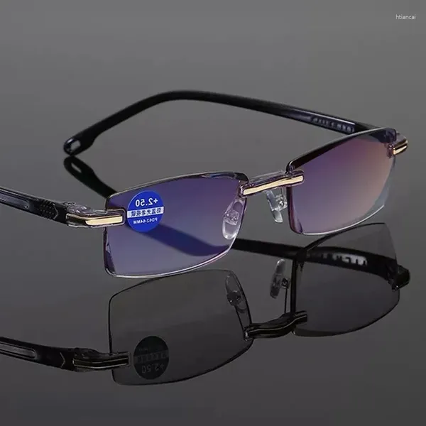 Gafas de sol Gafas de luz azul Lectura Hombres Ampliación Gafas Presbicia Dioptría Dimond Corte 1.0 a 4.0 Hombres