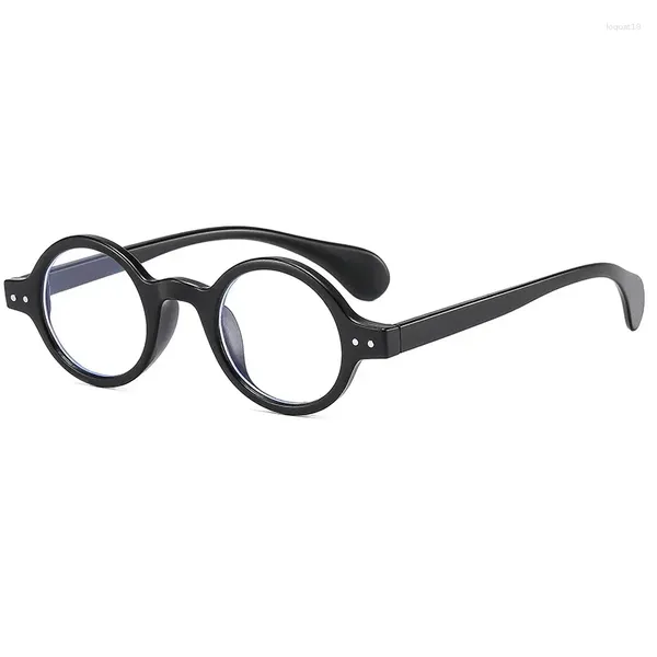 Lunettes de soleil Blue Light Vintage Round Frame Rivet Flat Glasses Noir peuvent être utilisées comme accessoire, y compris les lentilles