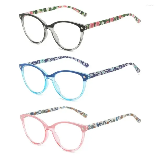 Lunettes de soleil bloquant les rayons bleus, Anti-lumière bleue, lunettes de lecture ultralégères, PC rondes, fleurs, Protection des yeux, hypermétropie