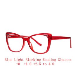 Zonnebril Merk Designer Anti Blauwe Kat Leesbril Vrouwen Hoge Kwaliteit Tr90 Licht Blokkeren Presbyopie Computer NXSunglasses