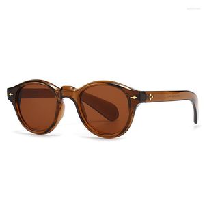 Zonnebrillen merkontwerper Round Women for Men 2023 Trending Sun Glasses Fashion Vintage Punk Small Frame Luxury Shades UV400