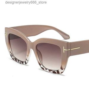 Zonnebrillen merkpleinzonnebril 2024 dames modetrend luxe ontwerper kat oog extra grote zonnebrillen damesgradient glazen oculos Q240426