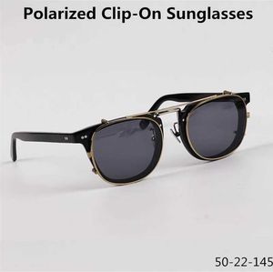 Lunettes de soleil Marque Polarisée Lunettes de soleil Men Vintage Clip-on Round Design Sun Glasses Femme Femmes Myopie Prescription Epidons Spectacles Q240527