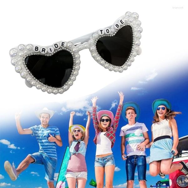 Lunettes de soleil Perles nuptiales Engagement Bachelorette Party Diamond verrouses Douche Douche