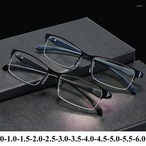 Lunettes de soleil affaires hommes myopie lunettes luxe demi-monture Anti lumière bleue bloquant lunettes fini optique courte vue dioptrie