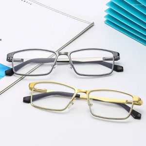 Zonnebrillen Zakelijke leesbril Metalen frame Presbyopie HD Anti-blauw licht Verziendheid Neutrale stijl Heren