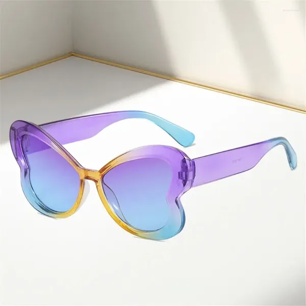 Gafas de sol Color Caramelo Mariposa Elegante Degradado UV400 Sombras Coloridas Señoras Fiesta Gafas