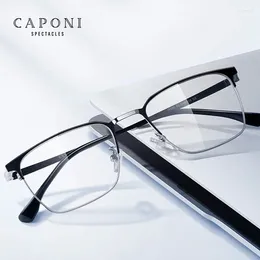 Lunettes de soleil CAPONI marque Design hommes lunettes cadre classique affaires lunettes Anti lumière bleue UV400 ordinateur optique JF18999