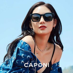Zonnebrillen Caponi Spring Limited 2022 Polariezd zonnebril Mode Girl Shades Acetaat UV400 Korea Brandontwerp Damesglazen CP21038 G221215